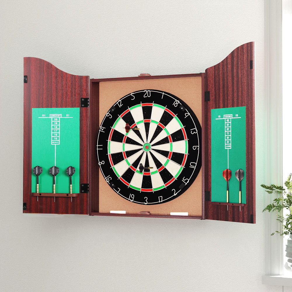 Dartboard with Wooden Cabinet / Steel Darts