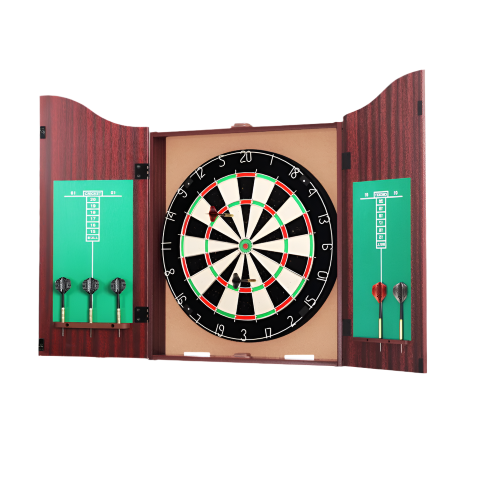 Dartboard with Wooden Cabinet / Steel Darts