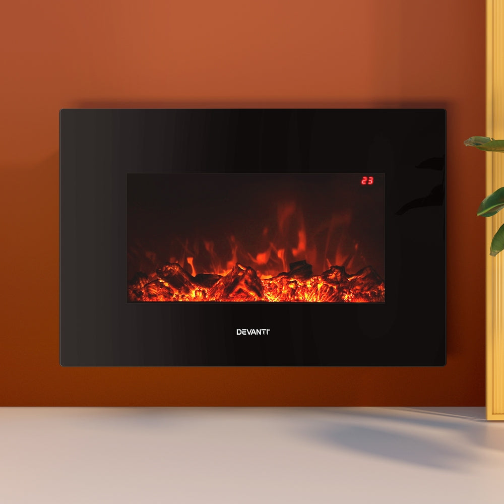 Electric Fireplace Heater 2000W Black