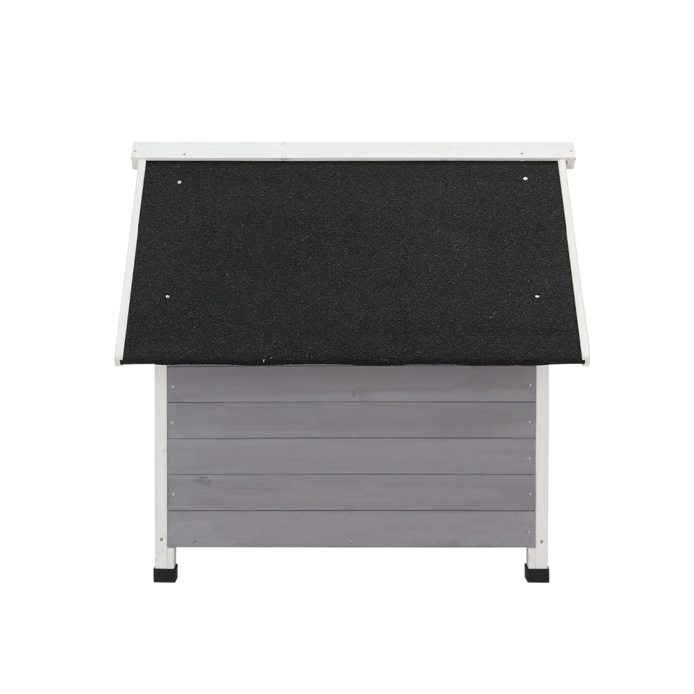 Weatherproof Wooden Dog Kennel – Grey & White