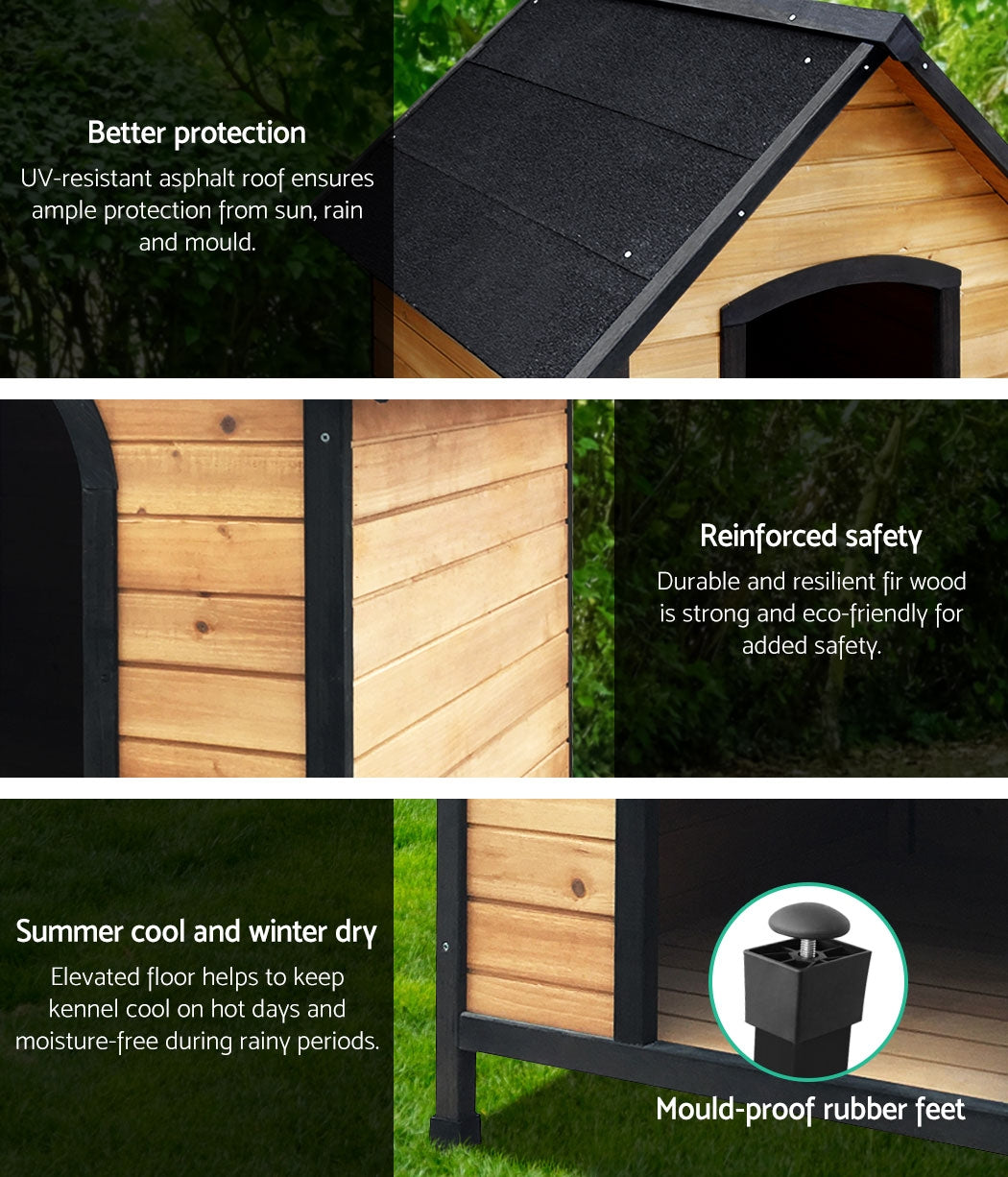 Wooden Dog Kennel - Extra Large 100cm