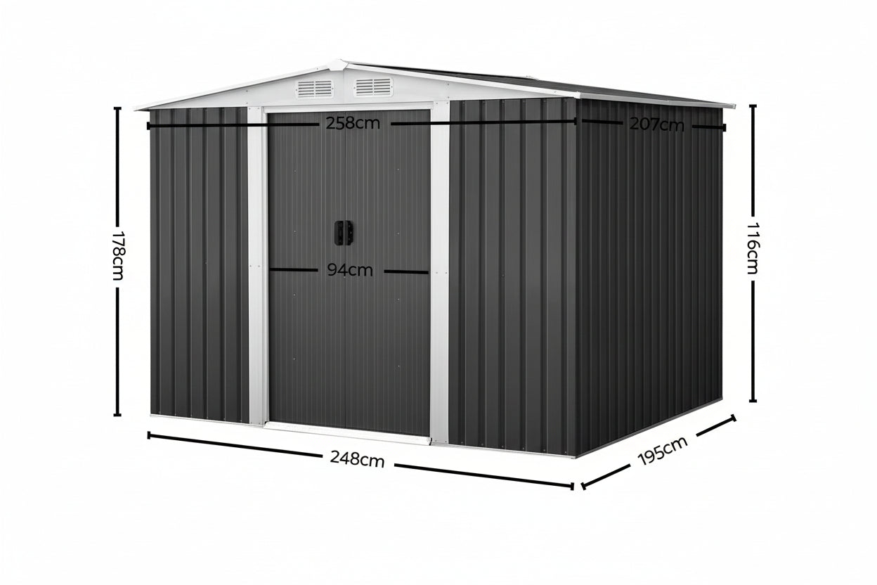 Garden Storage Shed with Sliding Door