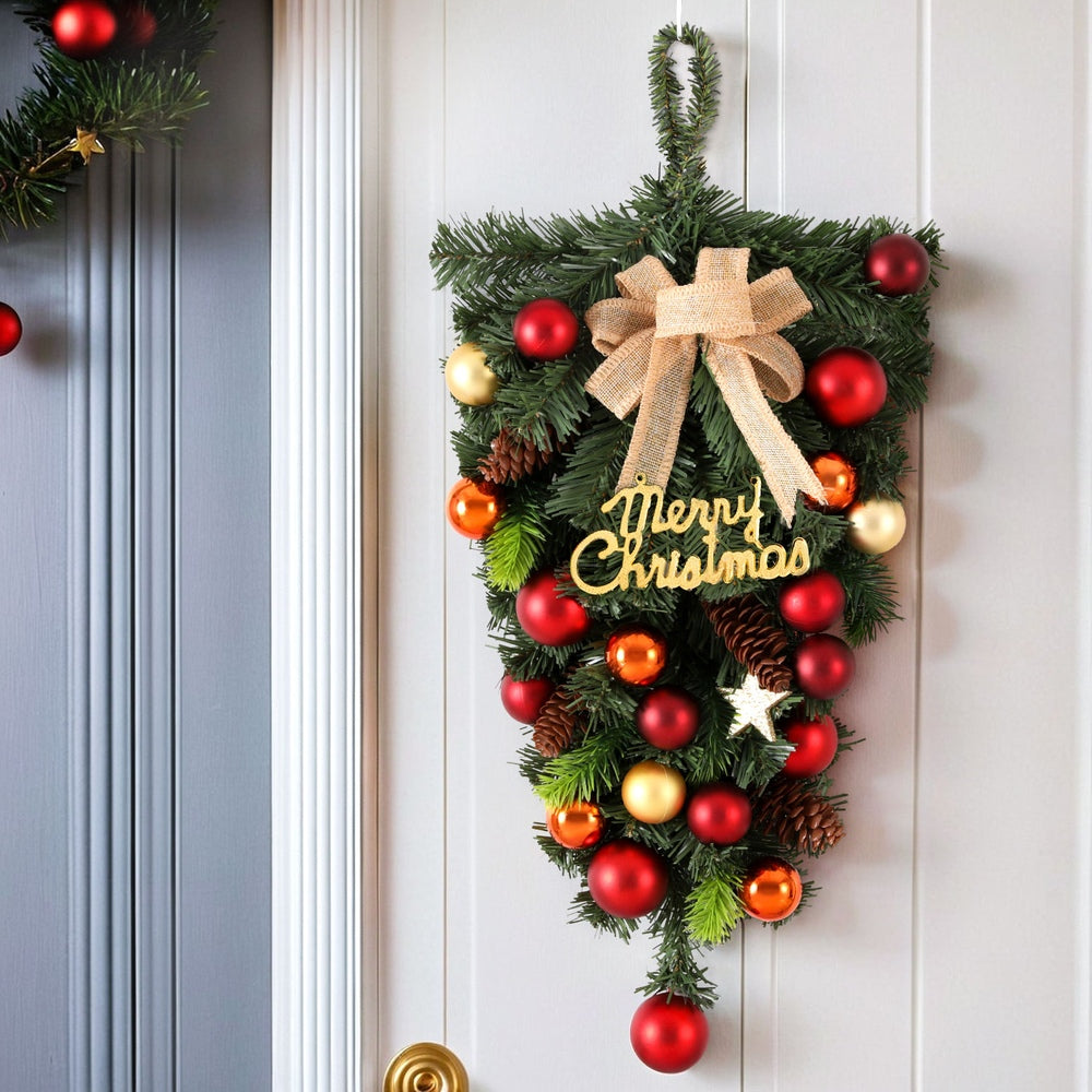 50cm Hanging Christmas Garland with Ornaments for Door & Wall Décor