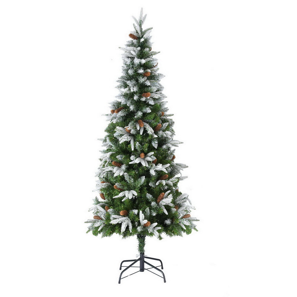 190cm Pine Cones LED Flocked Christmas Tree | 680 Tips