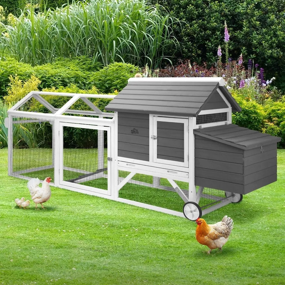 Wooden Chicken Coop 225cm