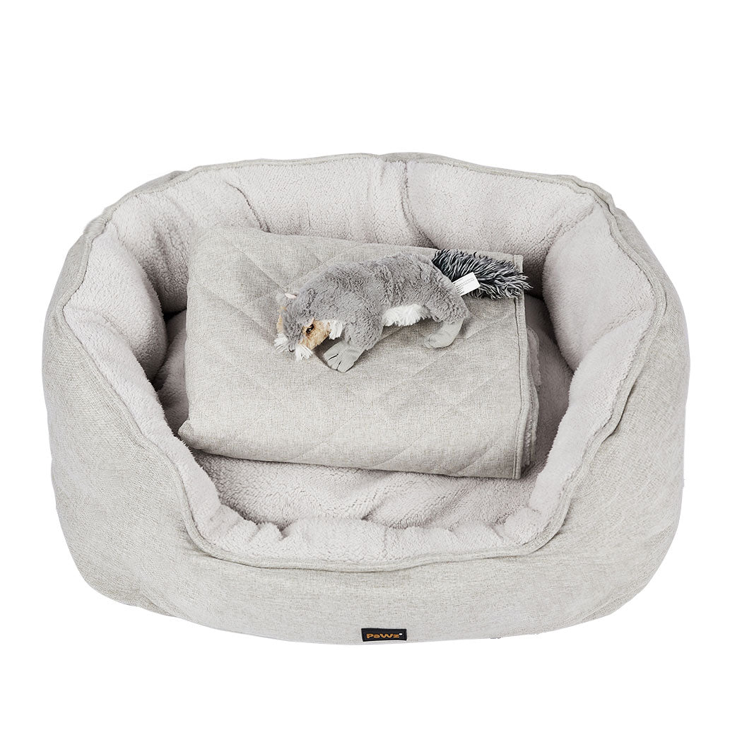 PaWz Pet Bed Set Dog Cat Quilted Blanket X-Large Beige-1864184505003282432