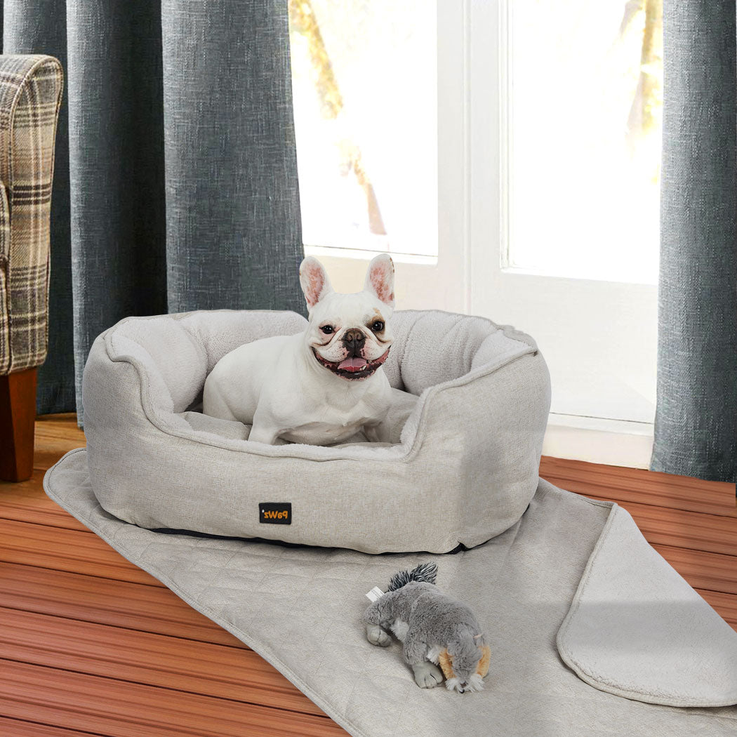 PaWz Pet Bed Set Dog Cat Quilted Blanket X-Large Beige-1864184505003282438