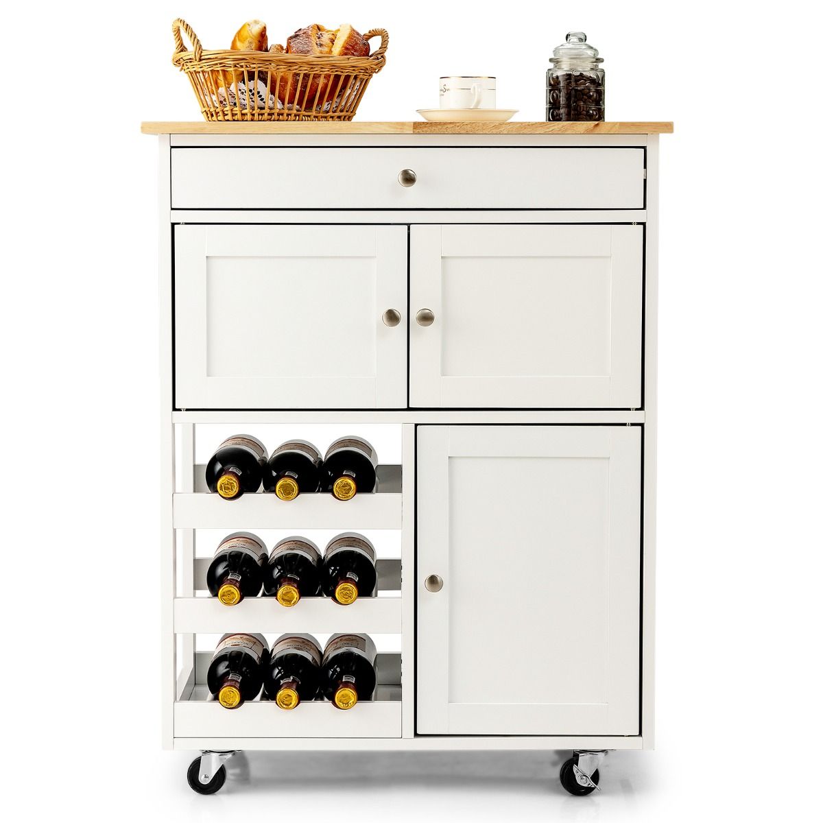 Kitchen Island with Wine Rack
