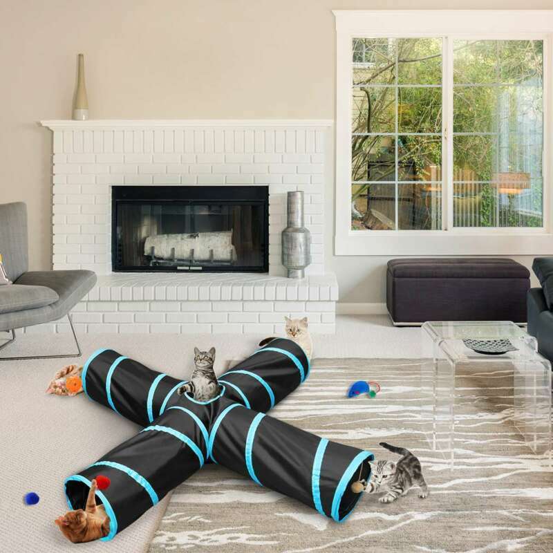 Portable 4-Way Cat Tunnel - Home Insight