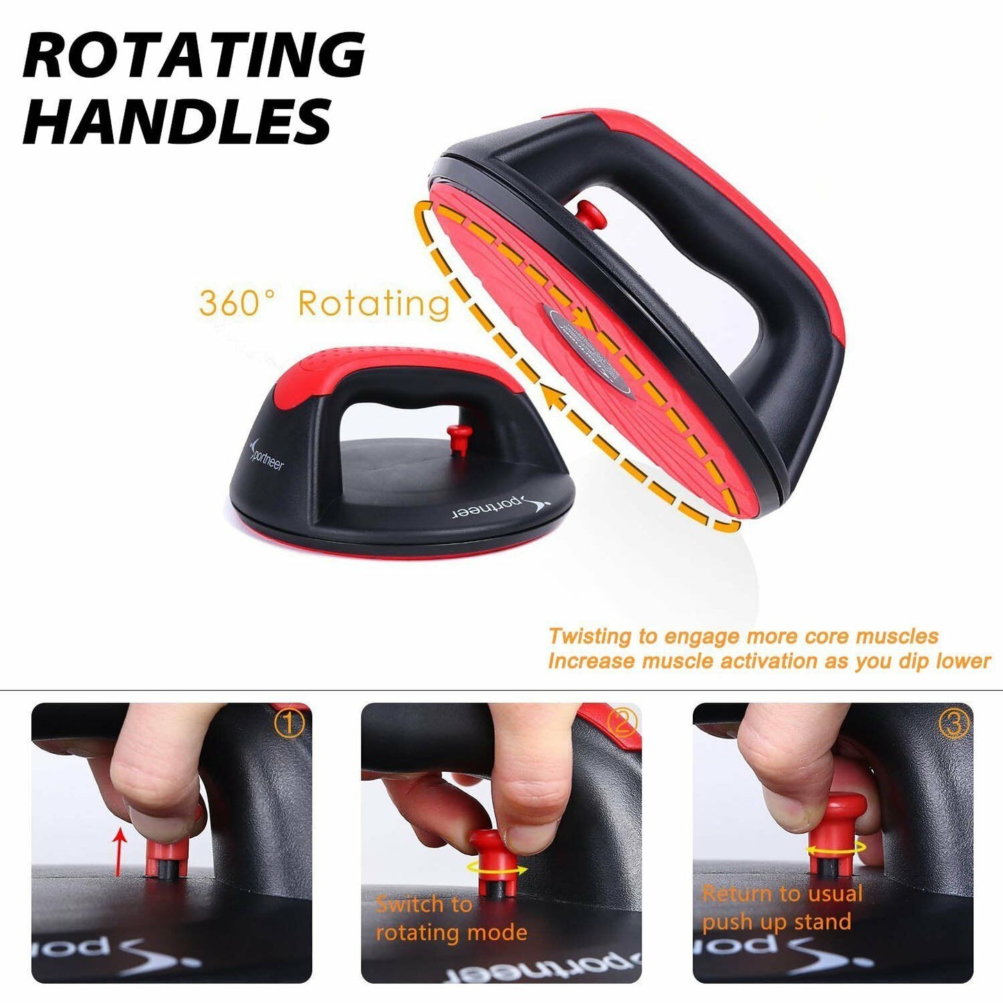 Rotating Push-up Grips - Home Insight
