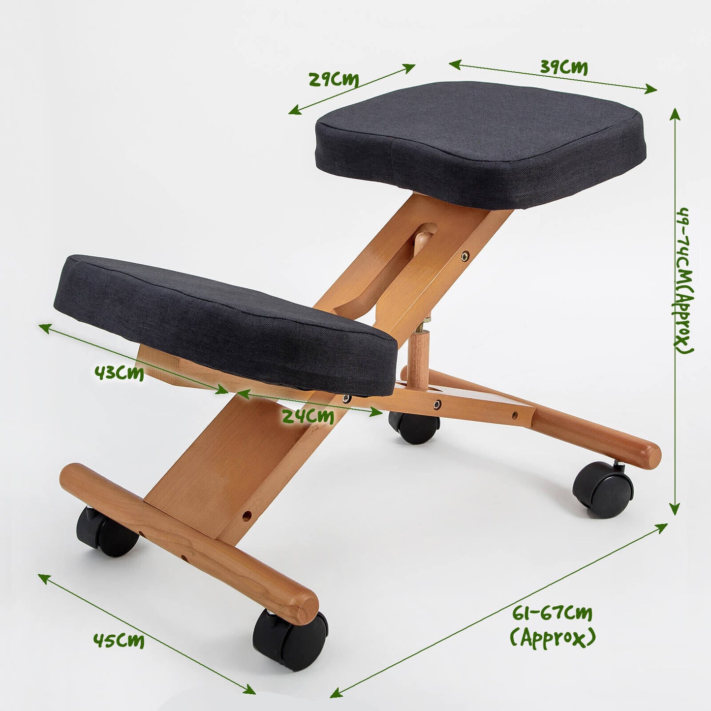 Ergonomic Wooden Kneeling Chair