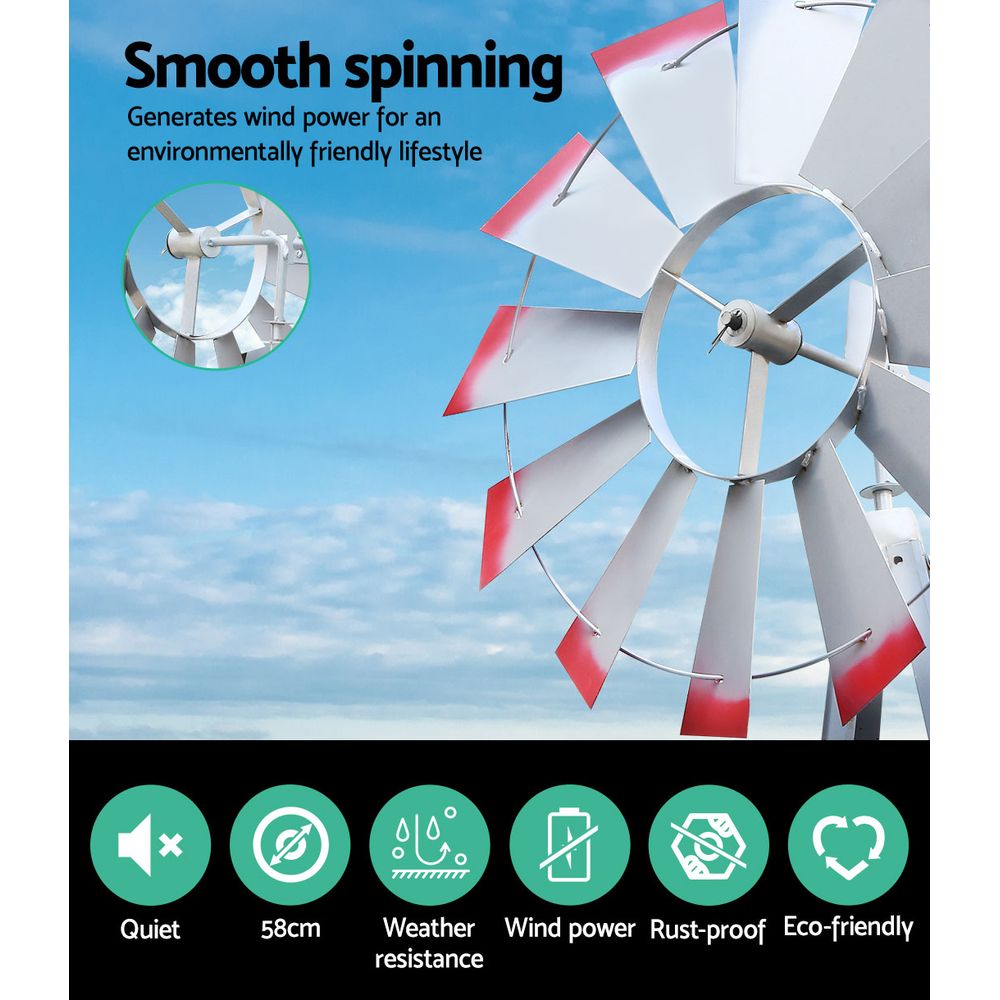 Ornamental Windmill with Thermometer and Rain Gauge