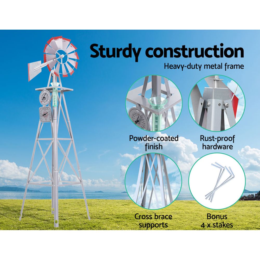 Ornamental Windmill with Thermometer and Rain Gauge (PRE-ORDER)