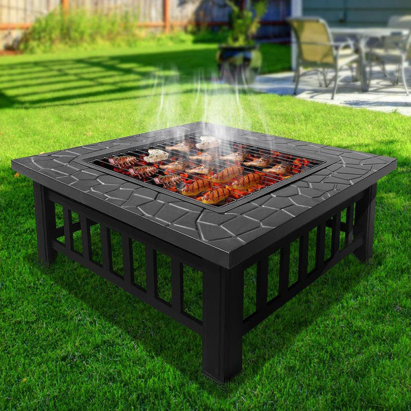 Square Fire Pit with Grill