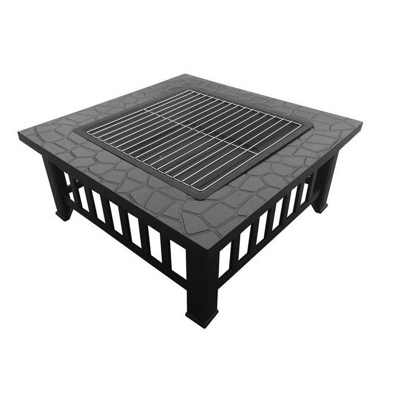 Square Fire Pit with Grill