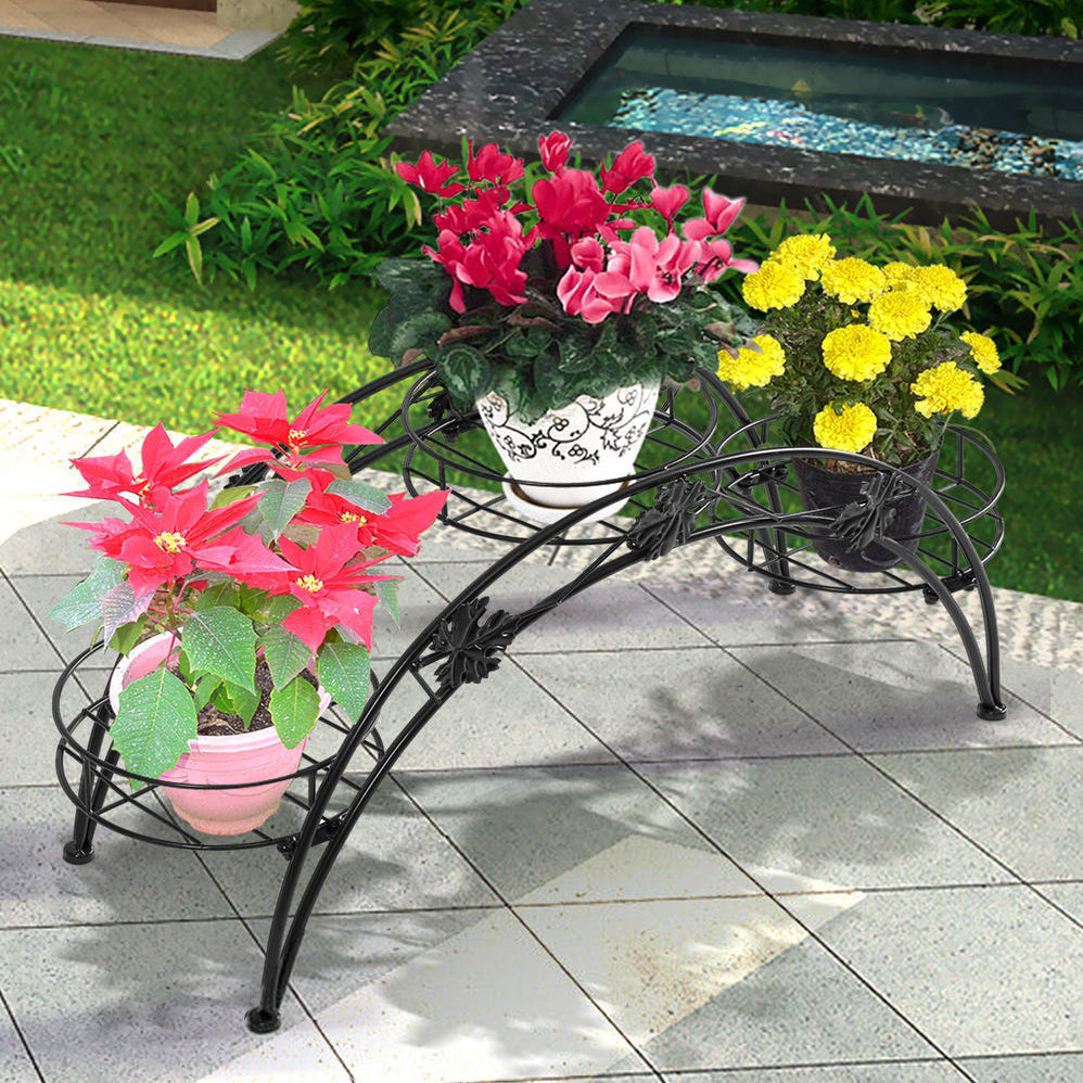 Metal Plant Shelf for 3 Pots