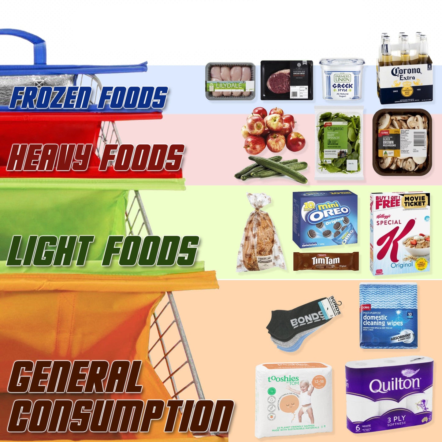 Shopping Trolley Bags x4 - Home Insight