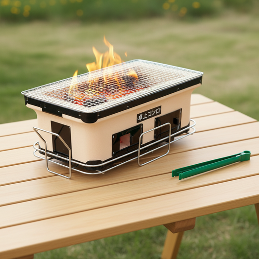 Portable Japanese-Style Charcoal Hibachi Grill