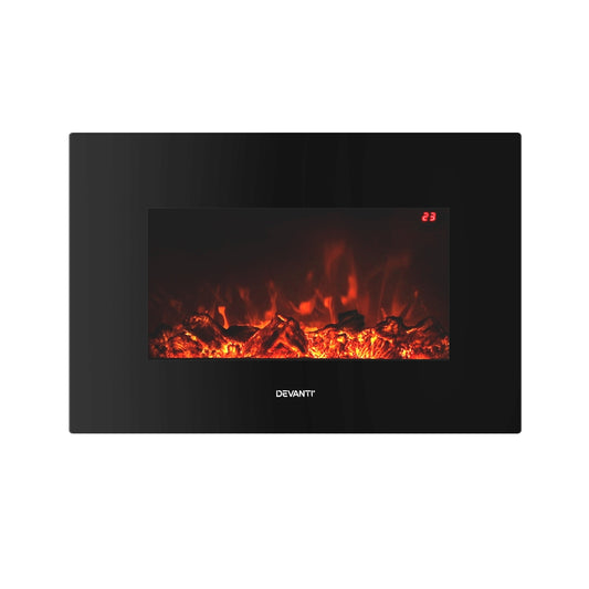 Electric Fireplace Heater 2000W Black