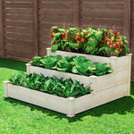 3-Tier Wooden Elevated Planter Box