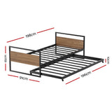 Trundle Bed Frame 2x Single