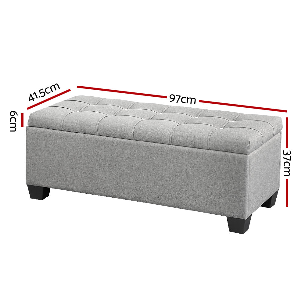 Storage Ottoman Bench with Lift-Up Lid and Cushion Seat