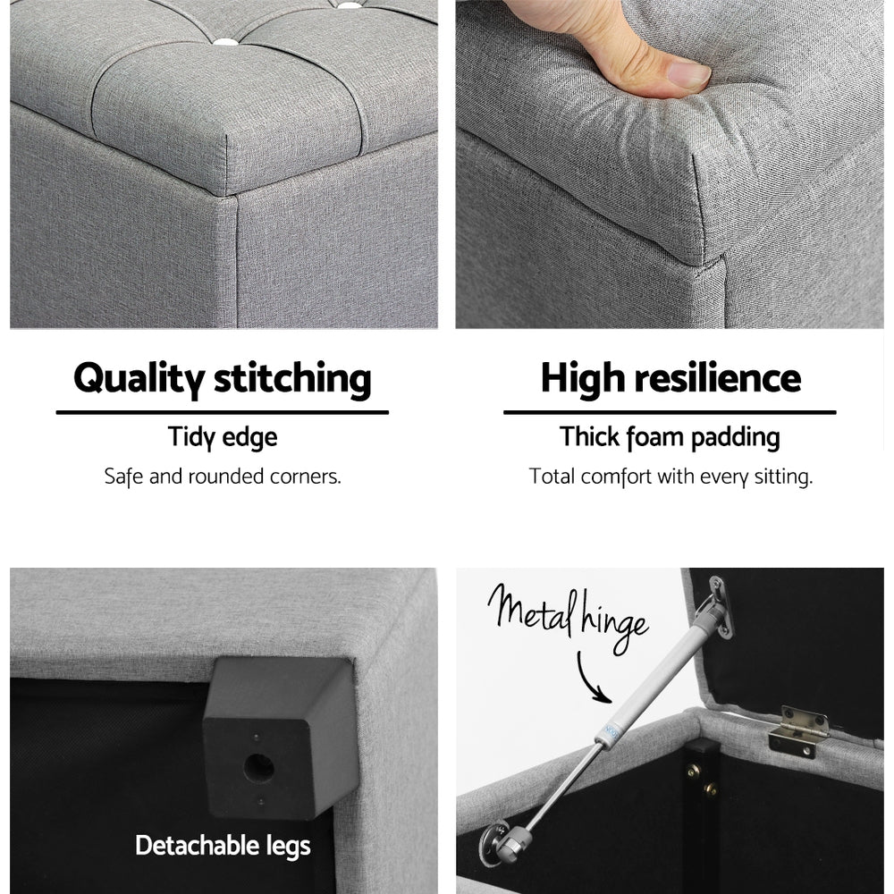Storage Ottoman Bench with Lift-Up Lid and Cushion Seat