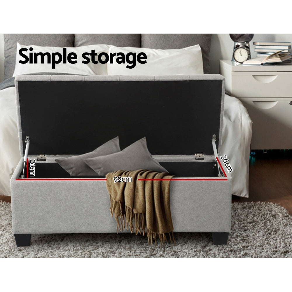 Storage Ottoman Bench with Lift-Up Lid and Cushion Seat