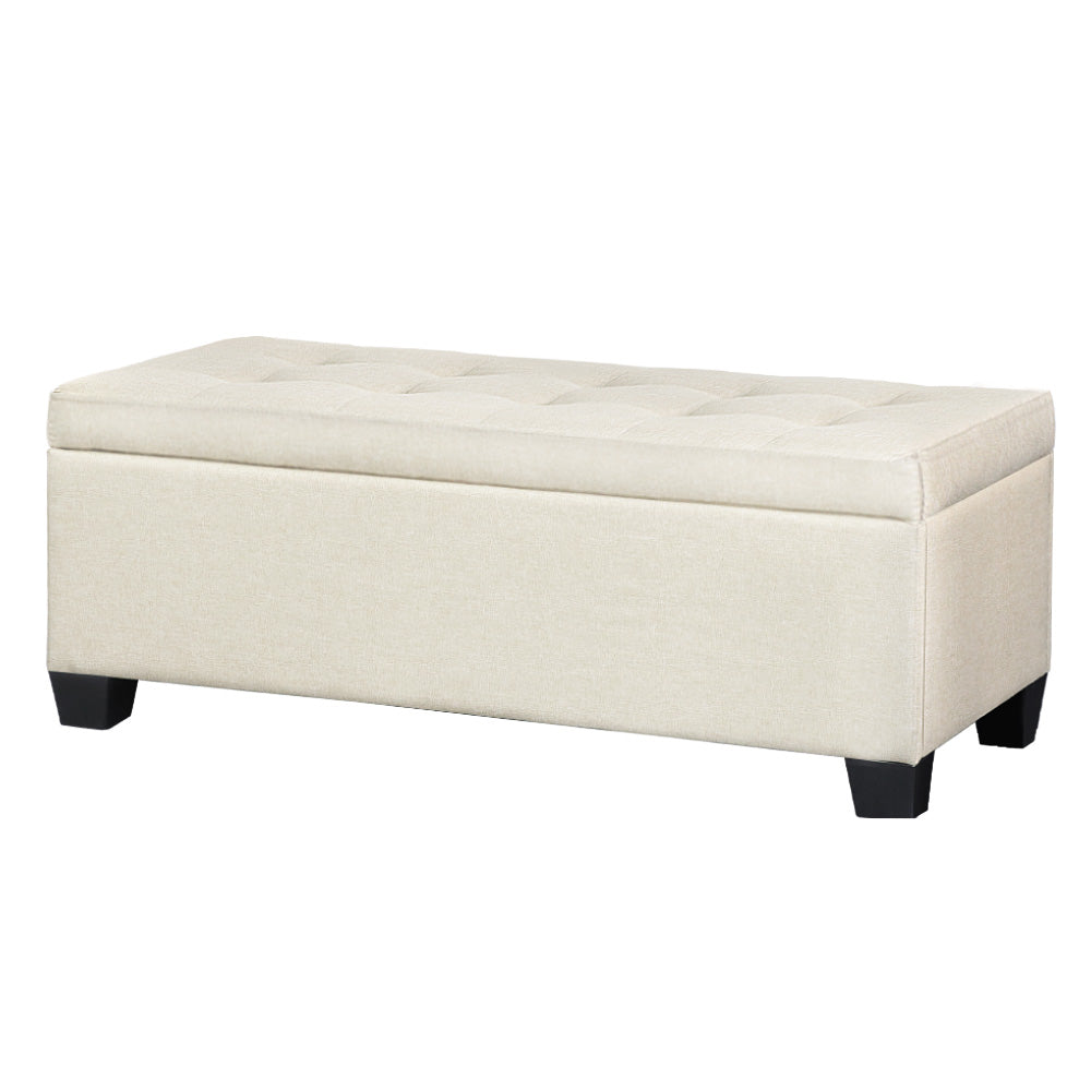 Storage Ottoman Bench 97cm Linen, 4 Colours
