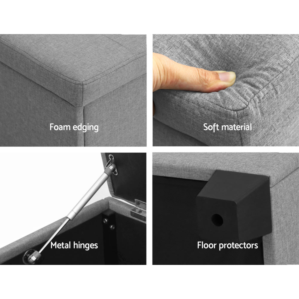 Storage Ottoman Bench 97cm Linen, 4 Colours