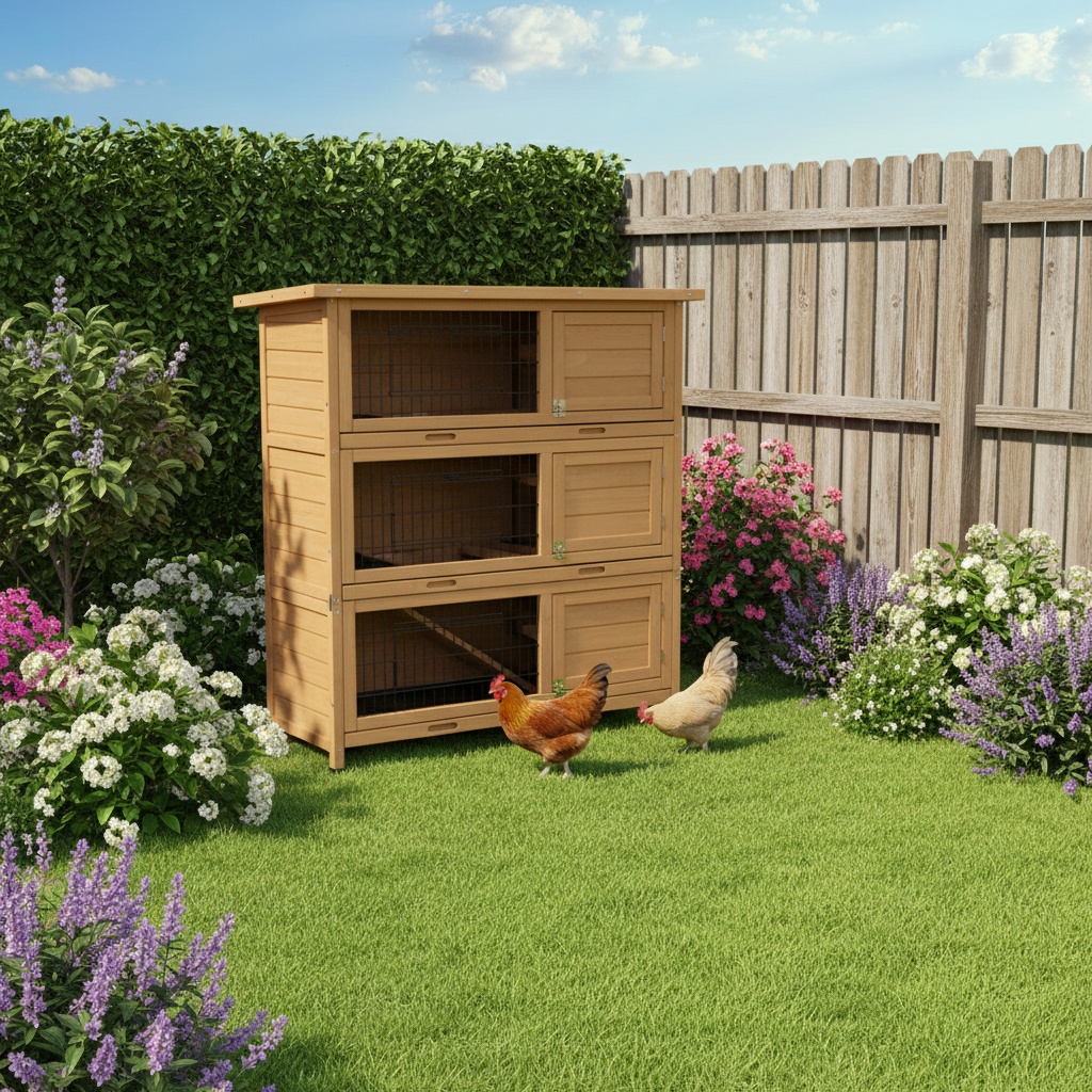 Wooden Pet Hutch - 3 Layers