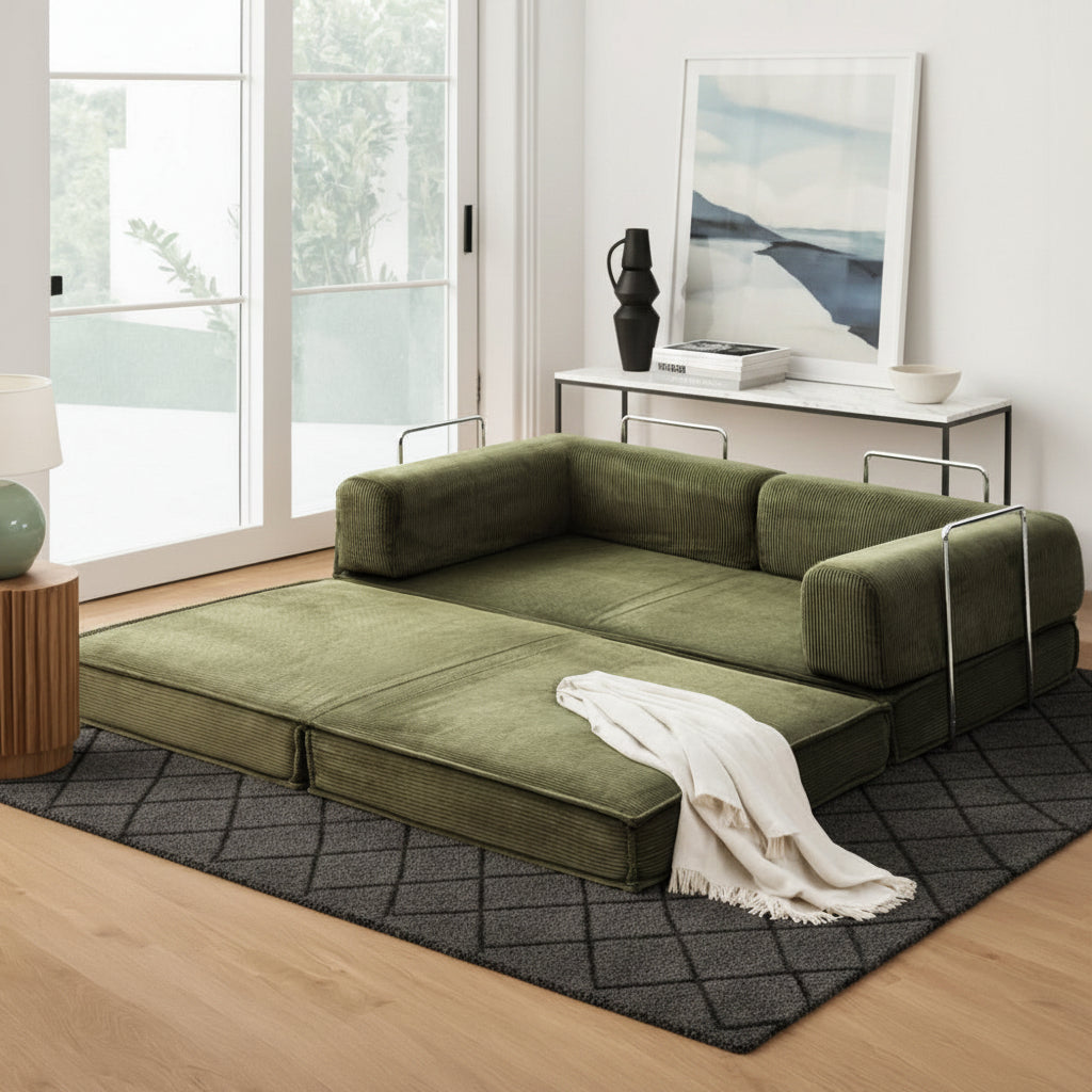 Convertible 2 Seater Sofa Bed | Compressed Memory Foam Couch