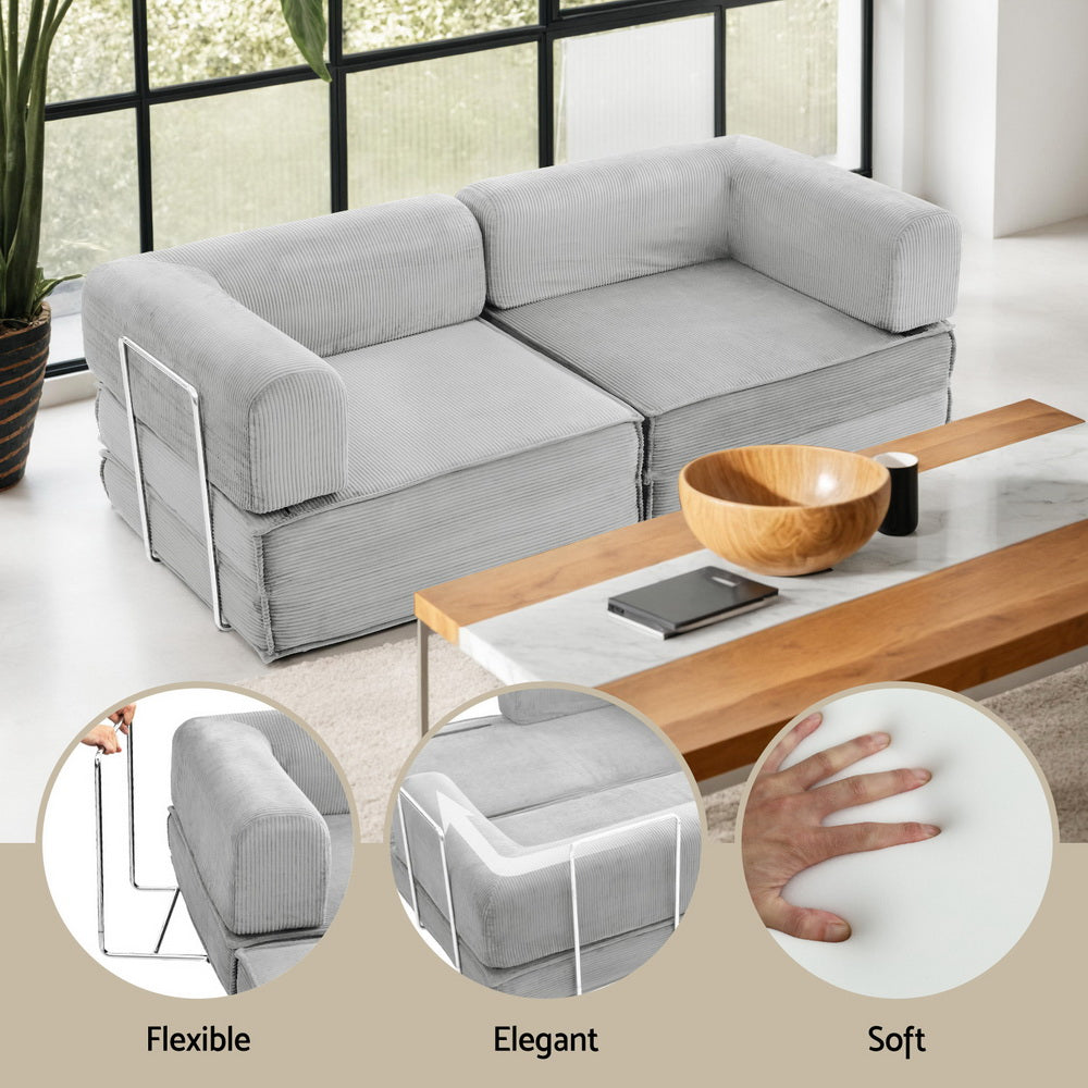 Convertible 2 Seater Sofa Bed | Compressed Memory Foam Couch