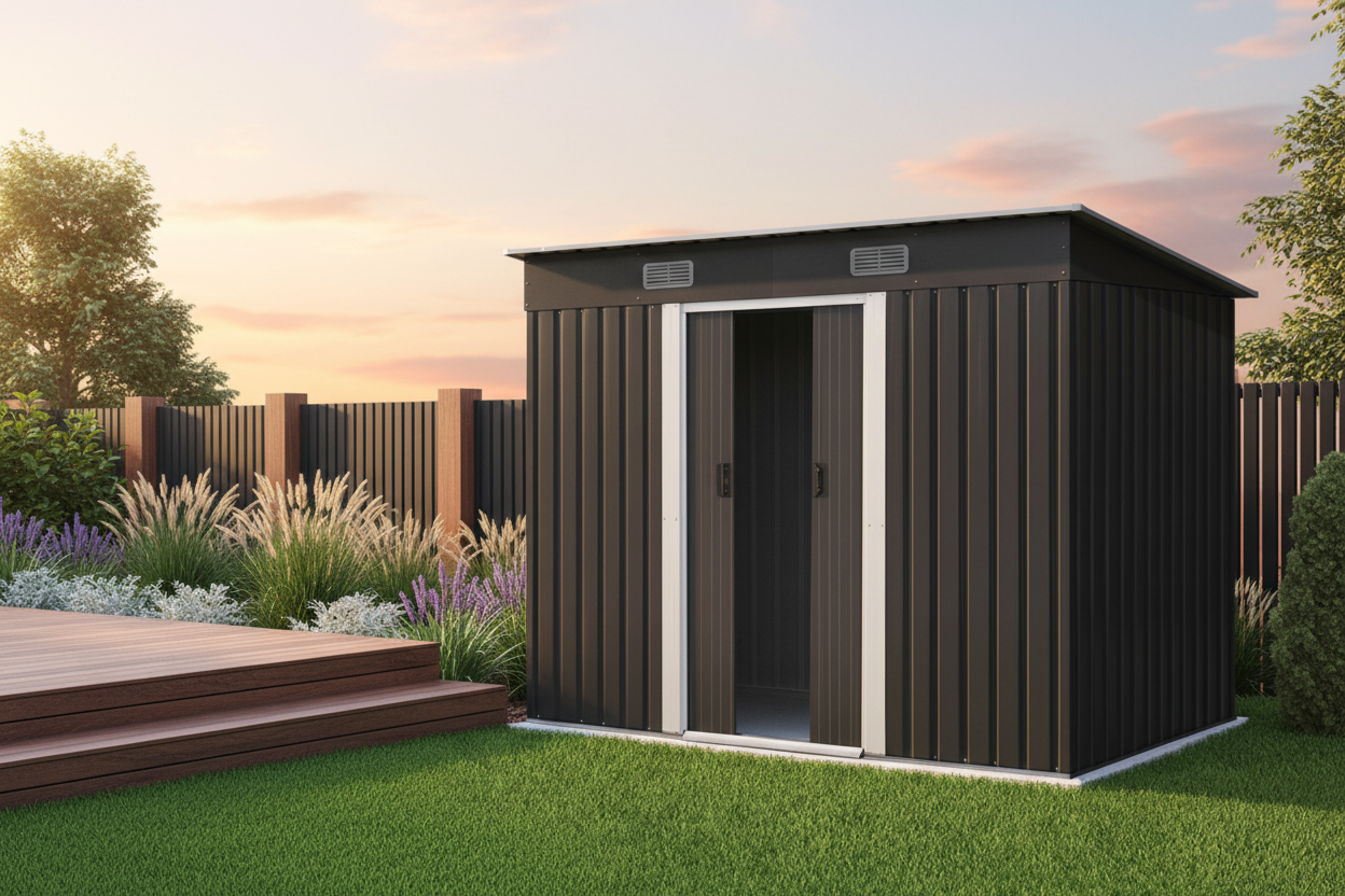 Garden Storage Shed with Sliding Door