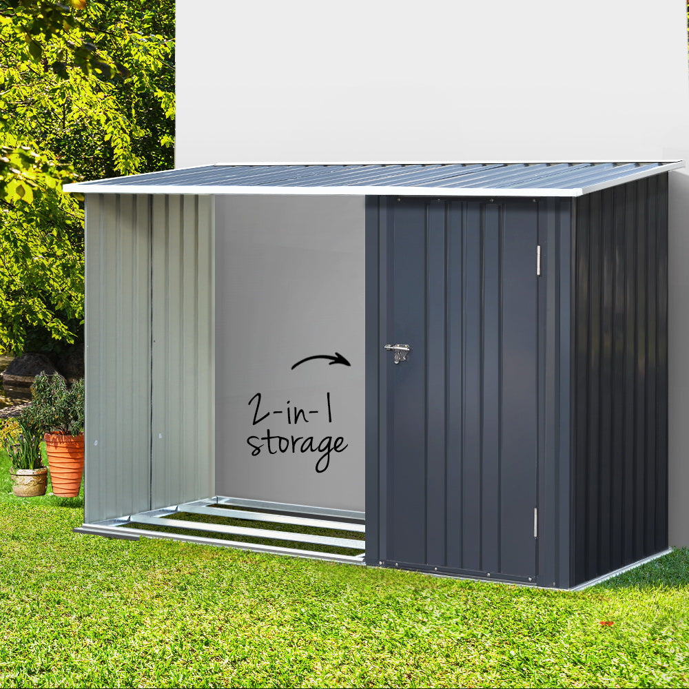 Garden Shed with Timber Storage