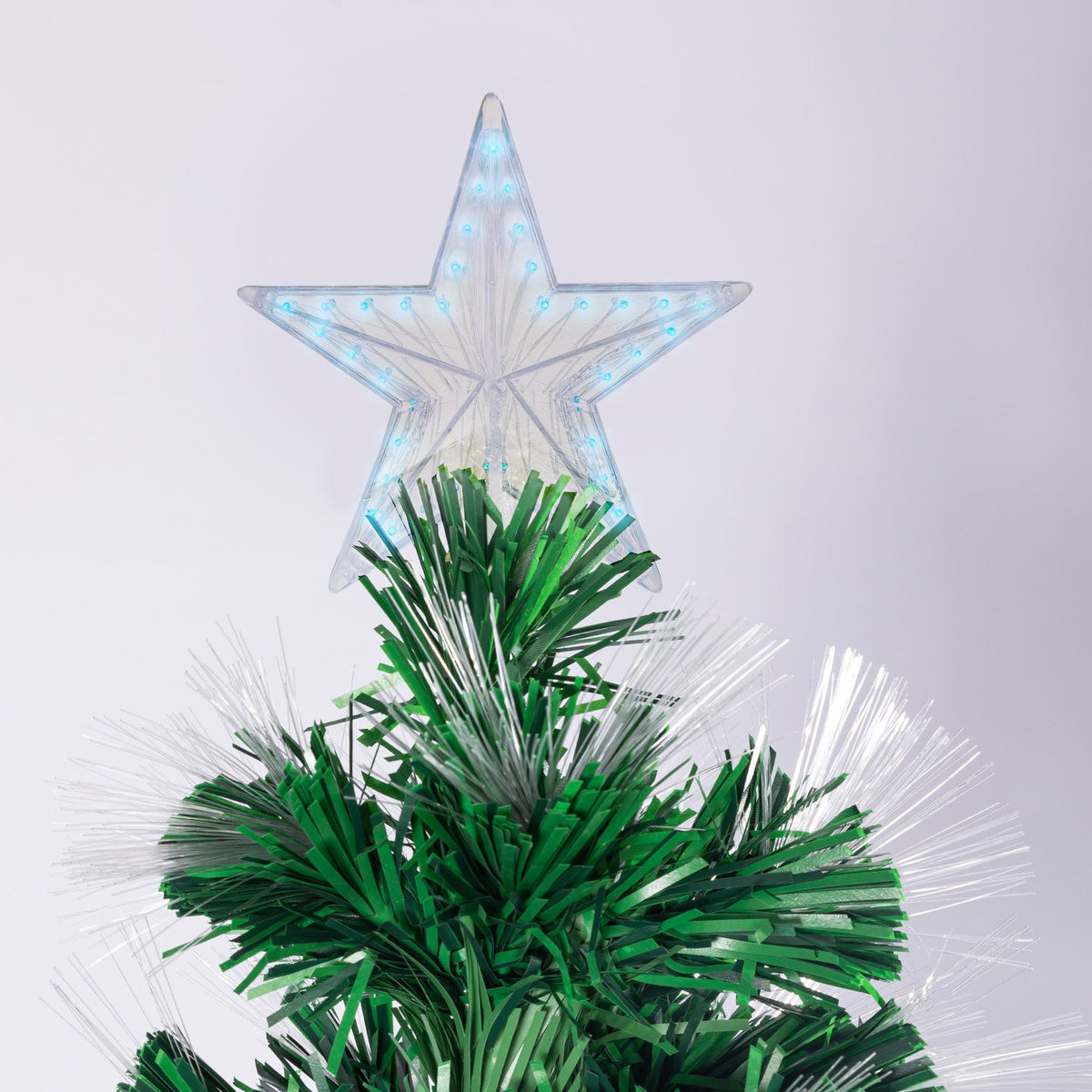 1.5m Enchanted Pre Lit Fibre Optic Christmas Tree Stars Xmas Decor