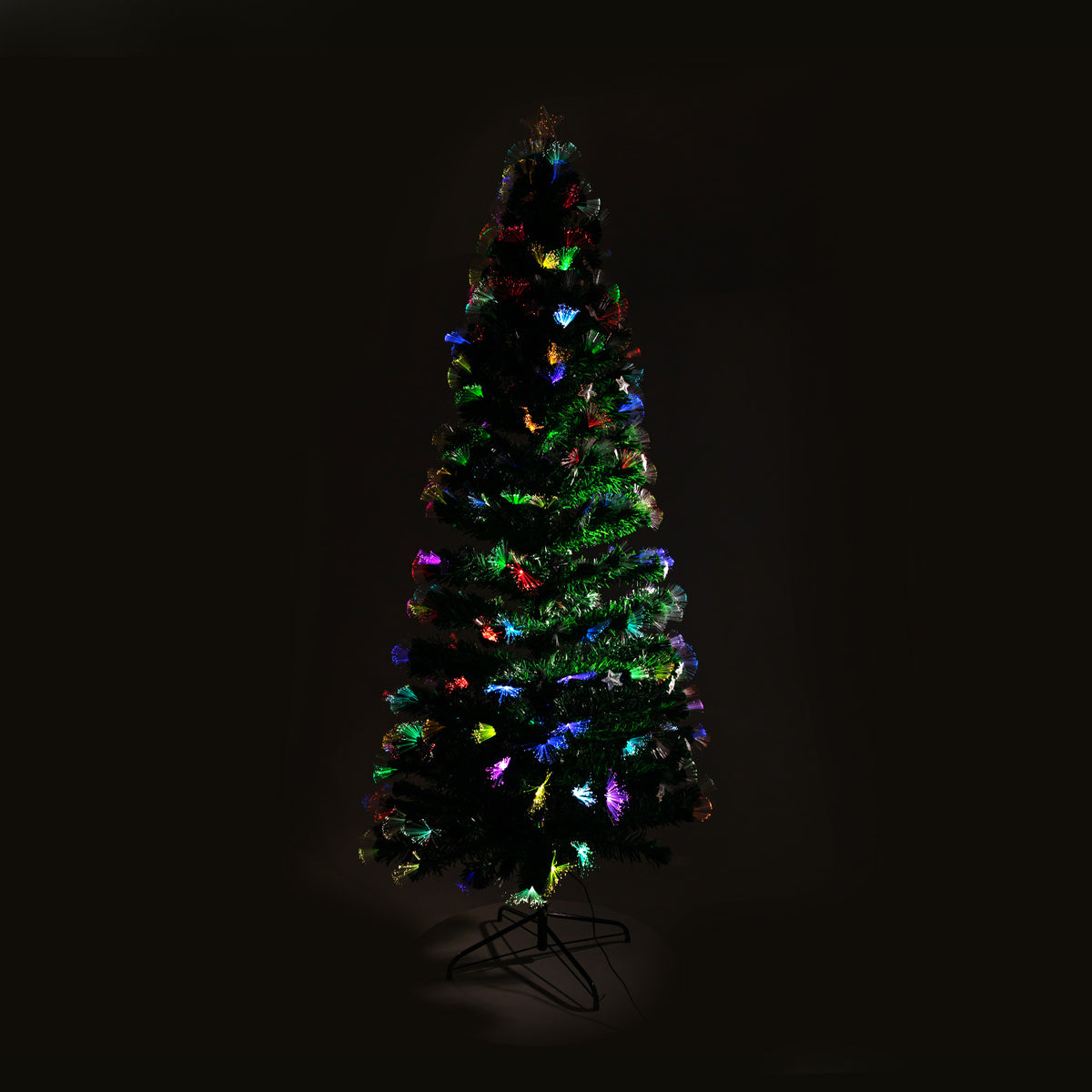 1.8m Enchanted Pre Lit Fibre Optic Christmas Tree Stars Xmas Decor