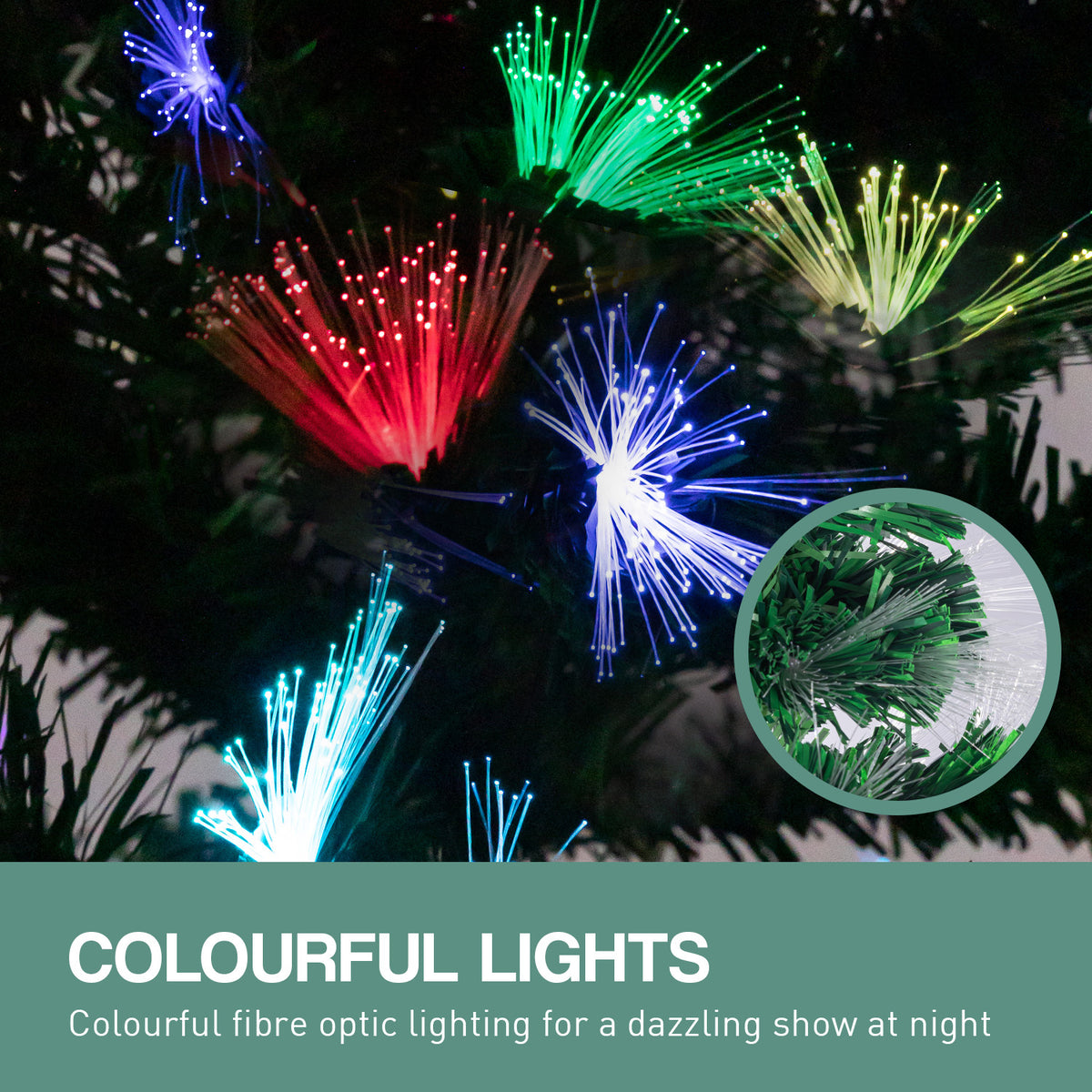 1.8m Enchanted Pre Lit Fibre Optic Christmas Tree Stars Xmas Decor