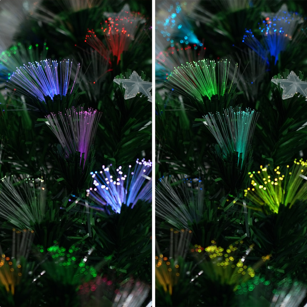 2.1m Enchanted Pre Lit Fibre Optic Christmas Tree Xmas Decor