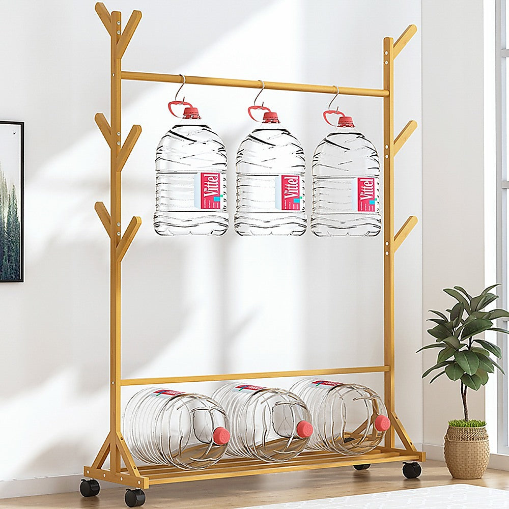 Portable Clothes Rack Bamboo 100cm
