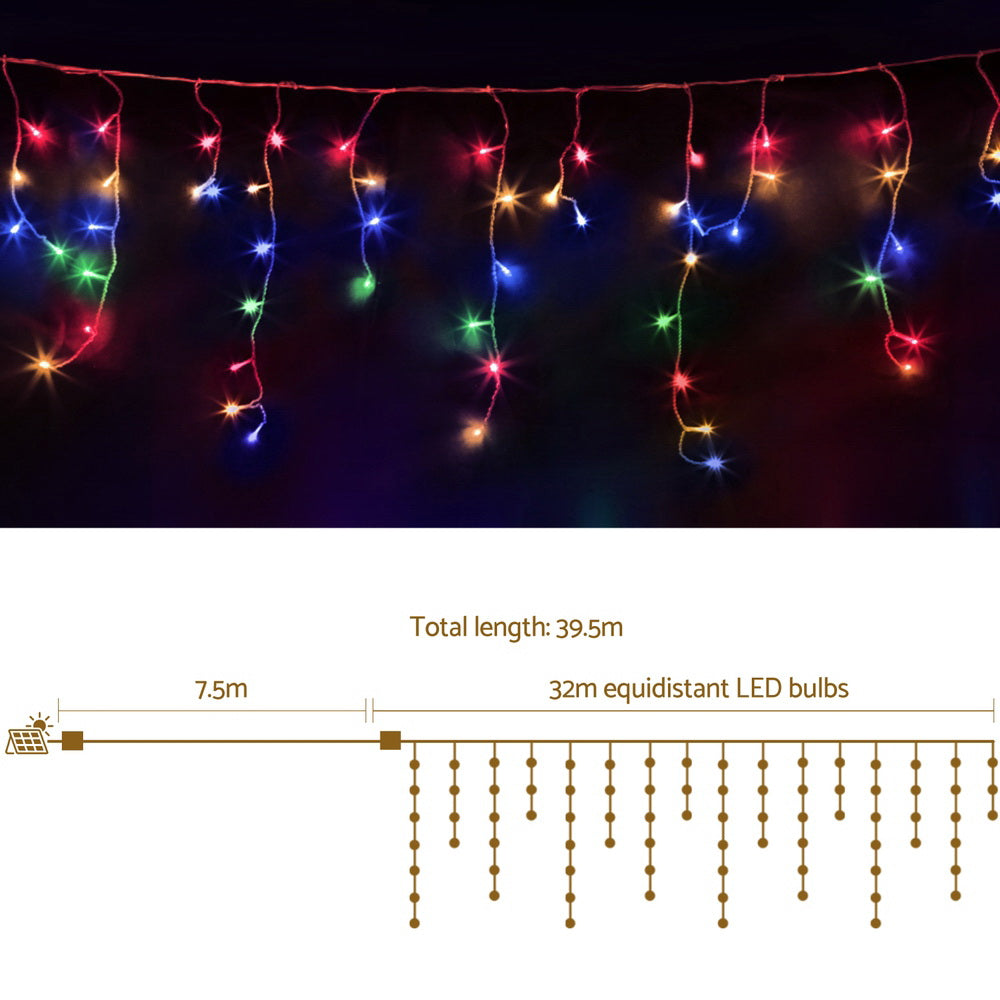 32m 960 LED Multi-Colour Icicle Christmas Lights for Outdoor Use