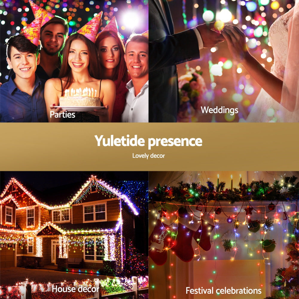 32m 960 LED Multi-Colour Icicle Christmas Lights for Outdoor Use