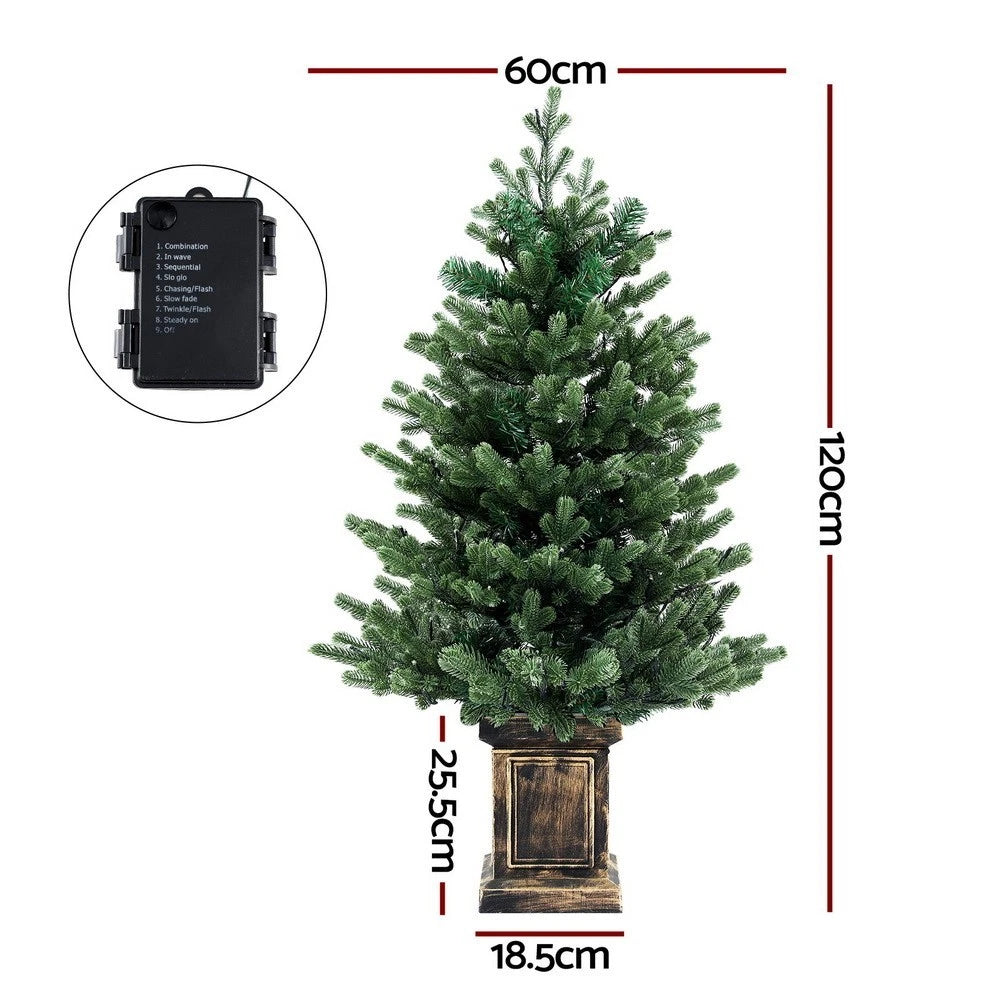 1.2m LED Potted Christmas Tree | 8 Light Modes
