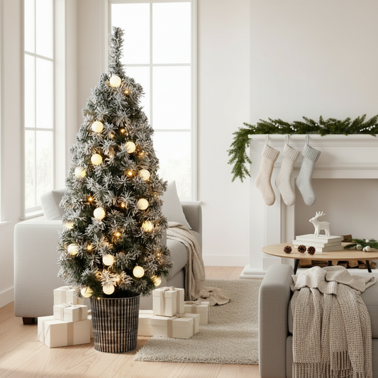 1.2m Potted Snowy Christmas Tree