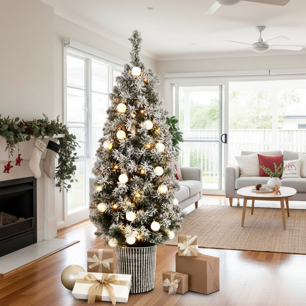 1.2m Potted Snowy Christmas Tree