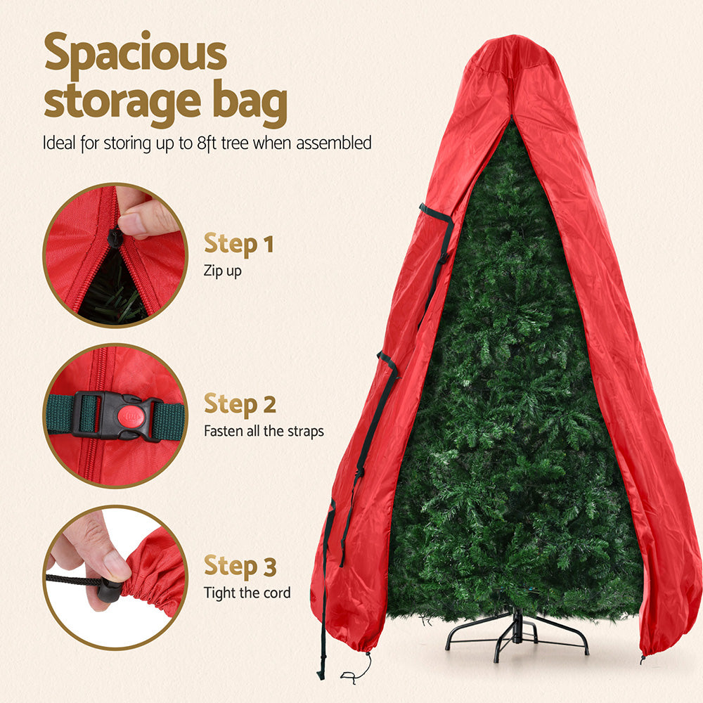 Christmas Tree Storage Bag for Trees up to 8ft with Zip Closure Red