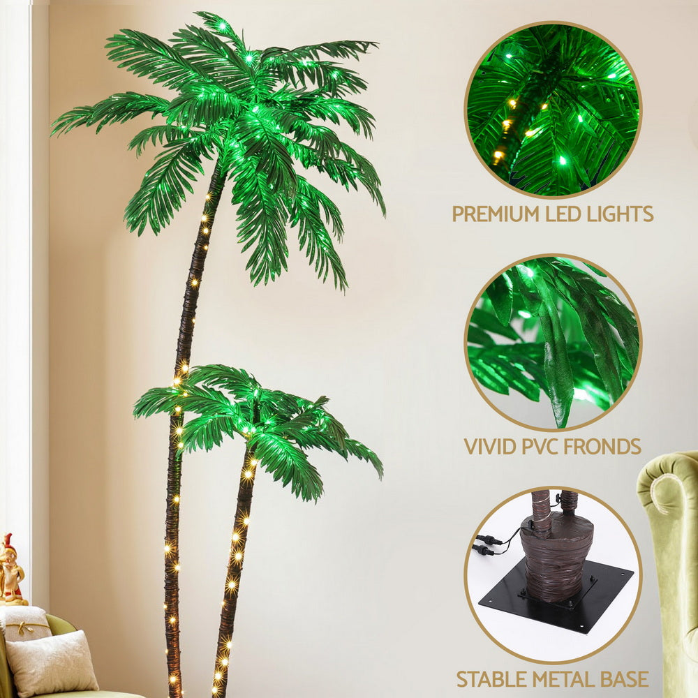 2.1m LED Palm Artificial Christmas Tree with Lights