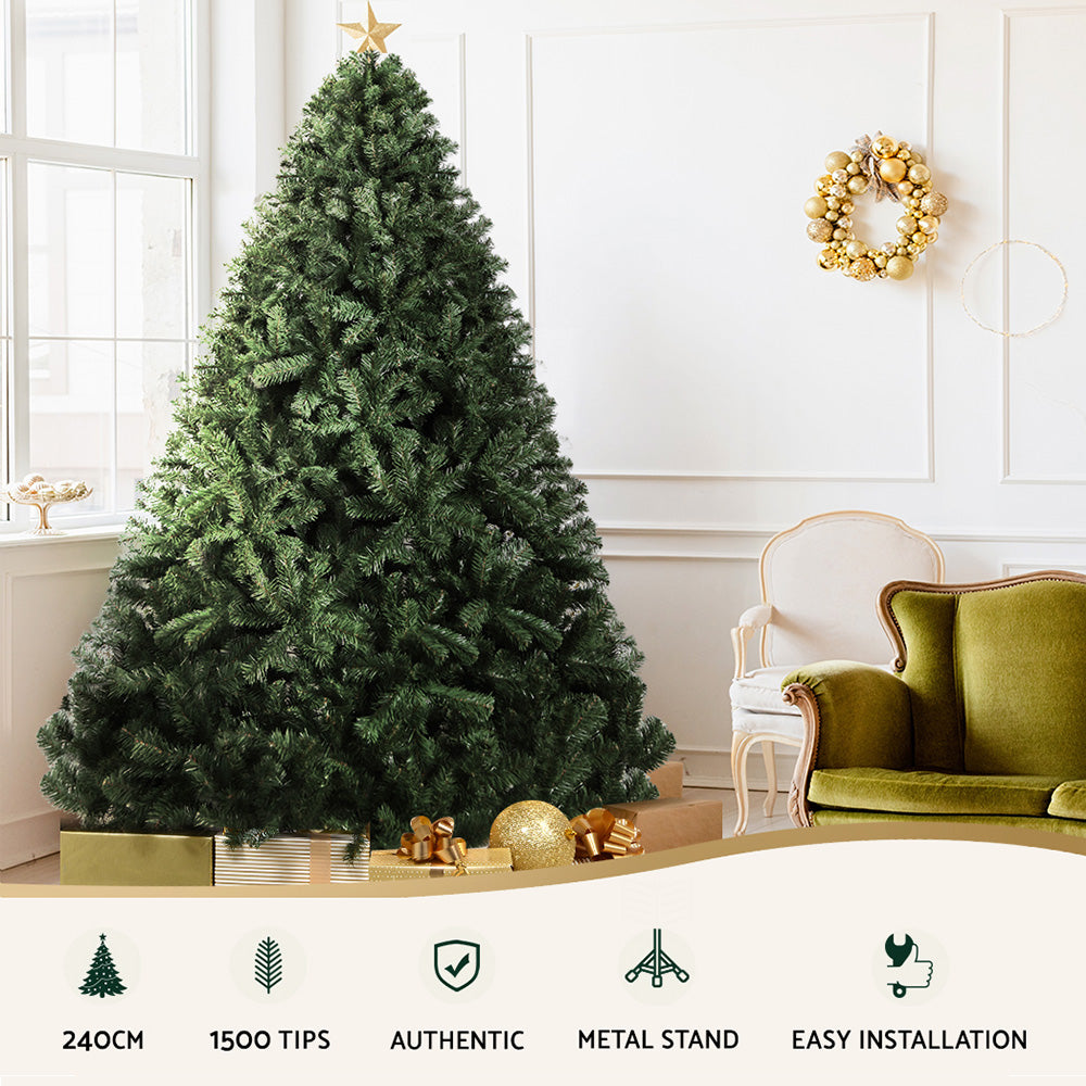 8ft Green Fir Christmas Tree 1500 Tips