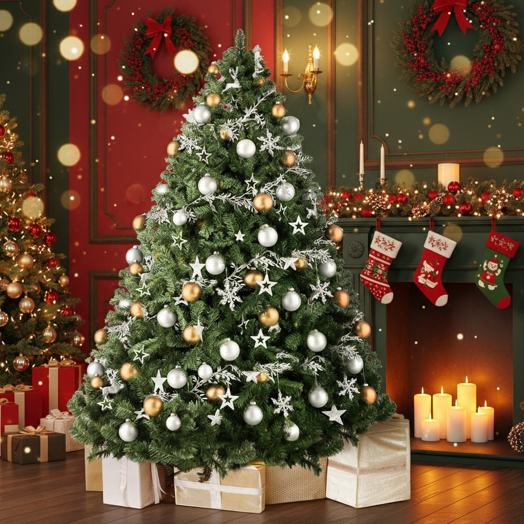 8ft Green Fir Christmas Tree 1500 Tips