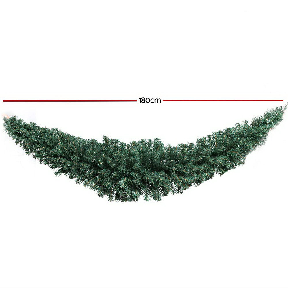 1.8m Green Christmas Garland for Mantels, Stair Rails & Tables